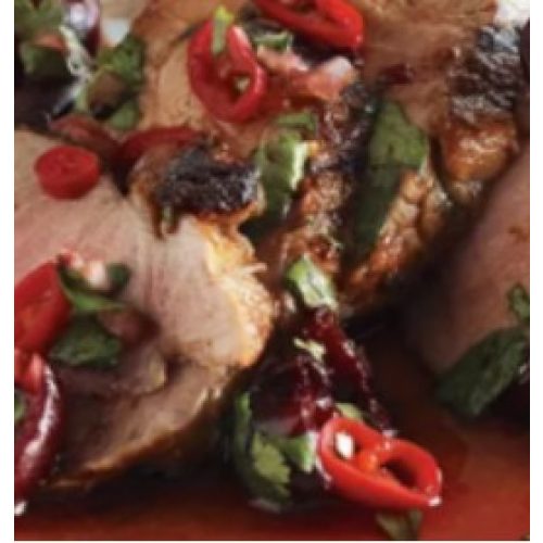 Grilled Pork Tenderloin with Cherry Salsa (4 oz)