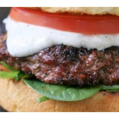 Feta Burger with a Tomato Cream Sauce (4oz)