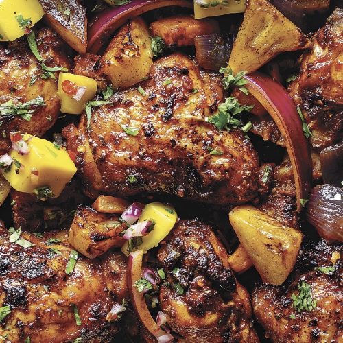 Jerk Chicken with Mango and Pineapple Sauce (4 oz)
