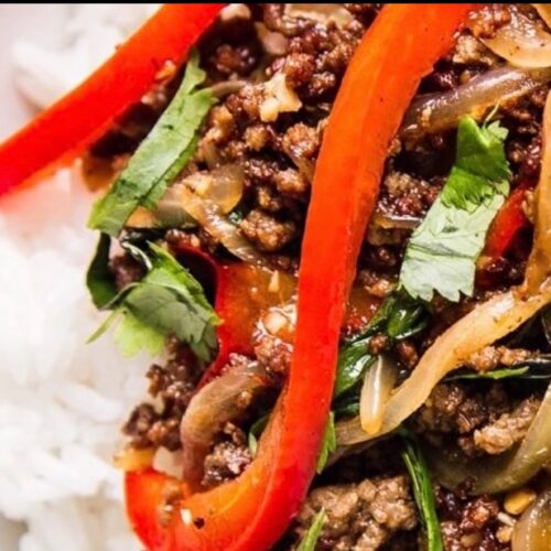 Thai Basil Beef and Jasmine Bowl (4 oz)